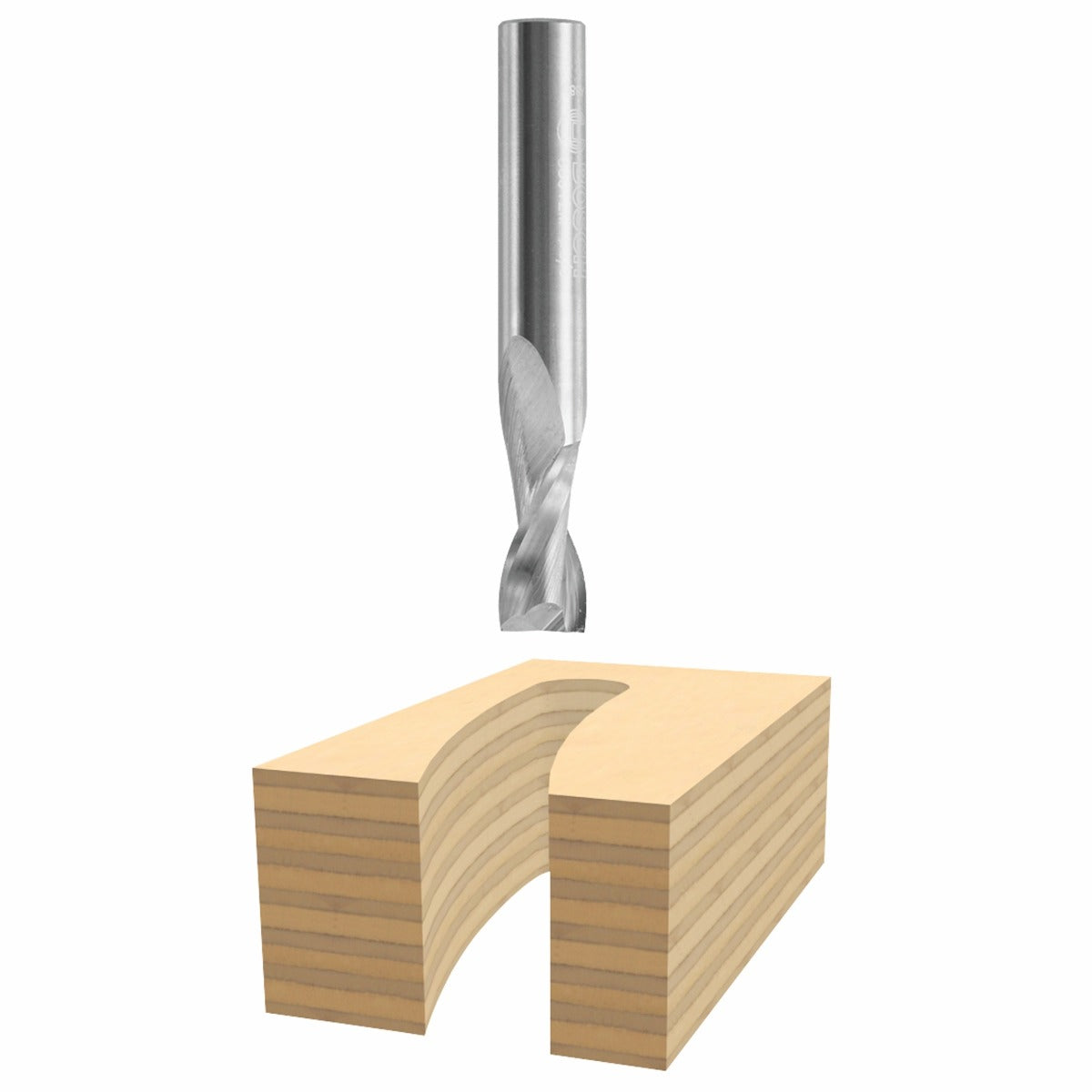 Bosch 1/4 x 1" Solid Carbide 2-Flute Upcut Spiral Bit 85911M