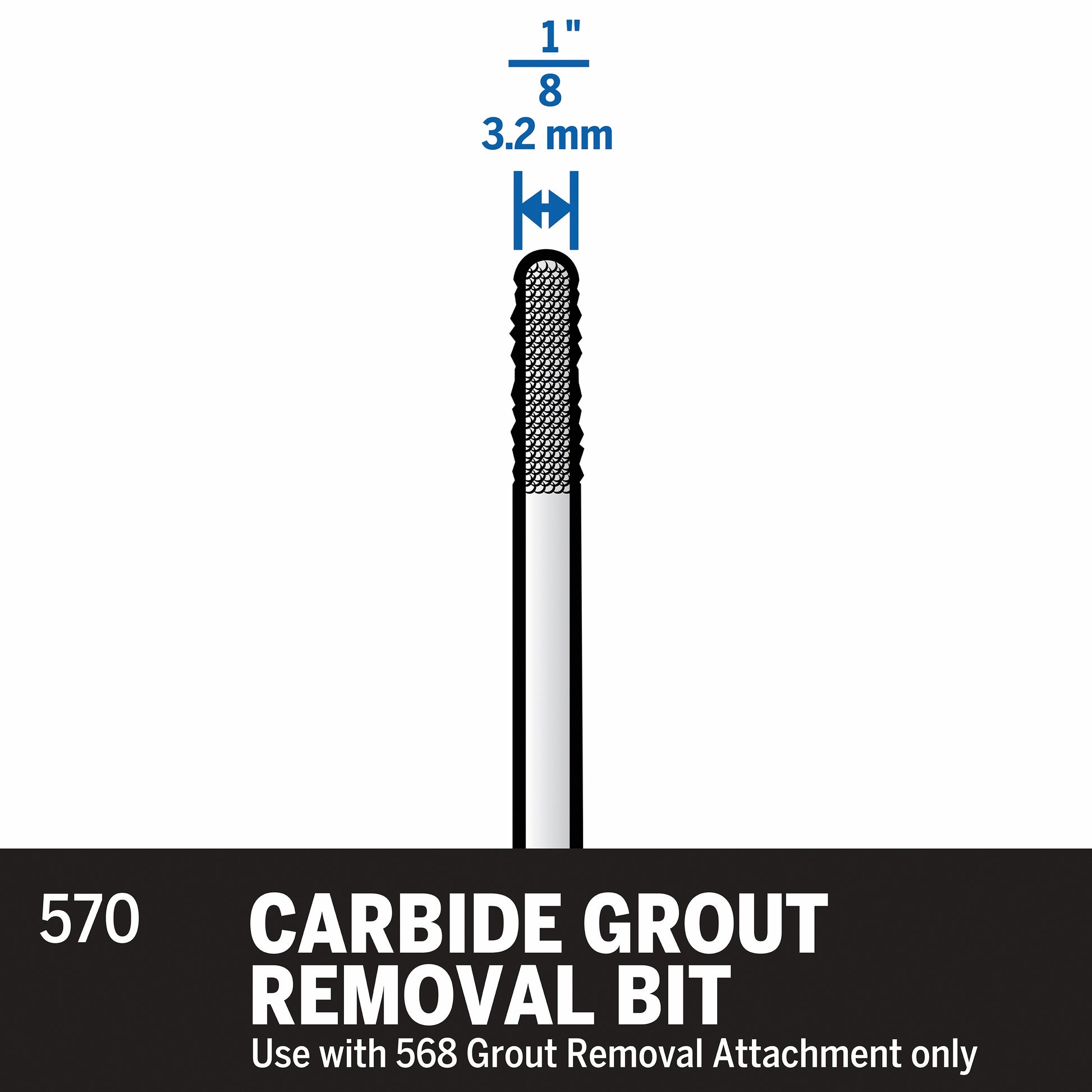 Dremel 1/8 in. Grout Removal Bit 570