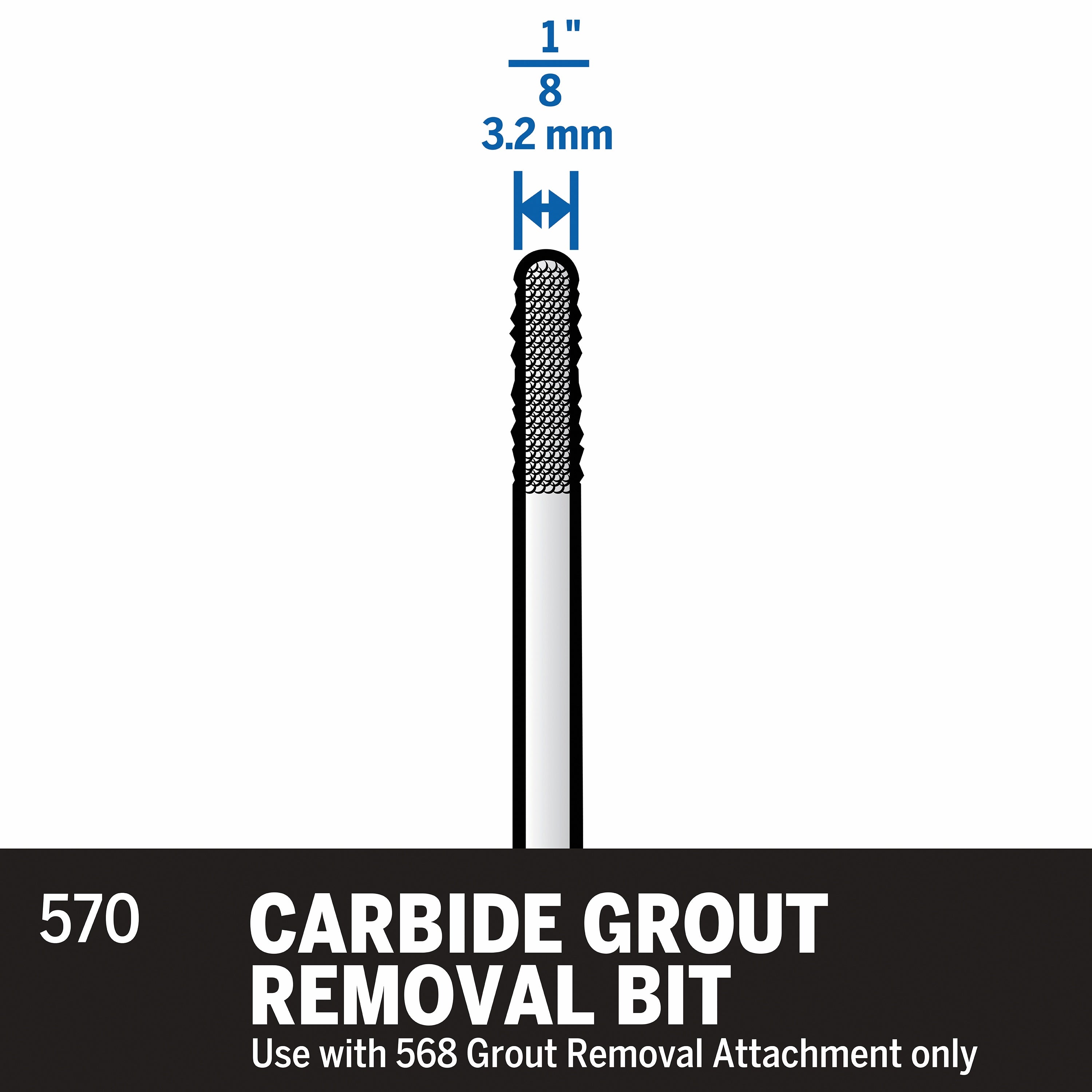 Dremel 1/8 in. Grout Removal Bit 570