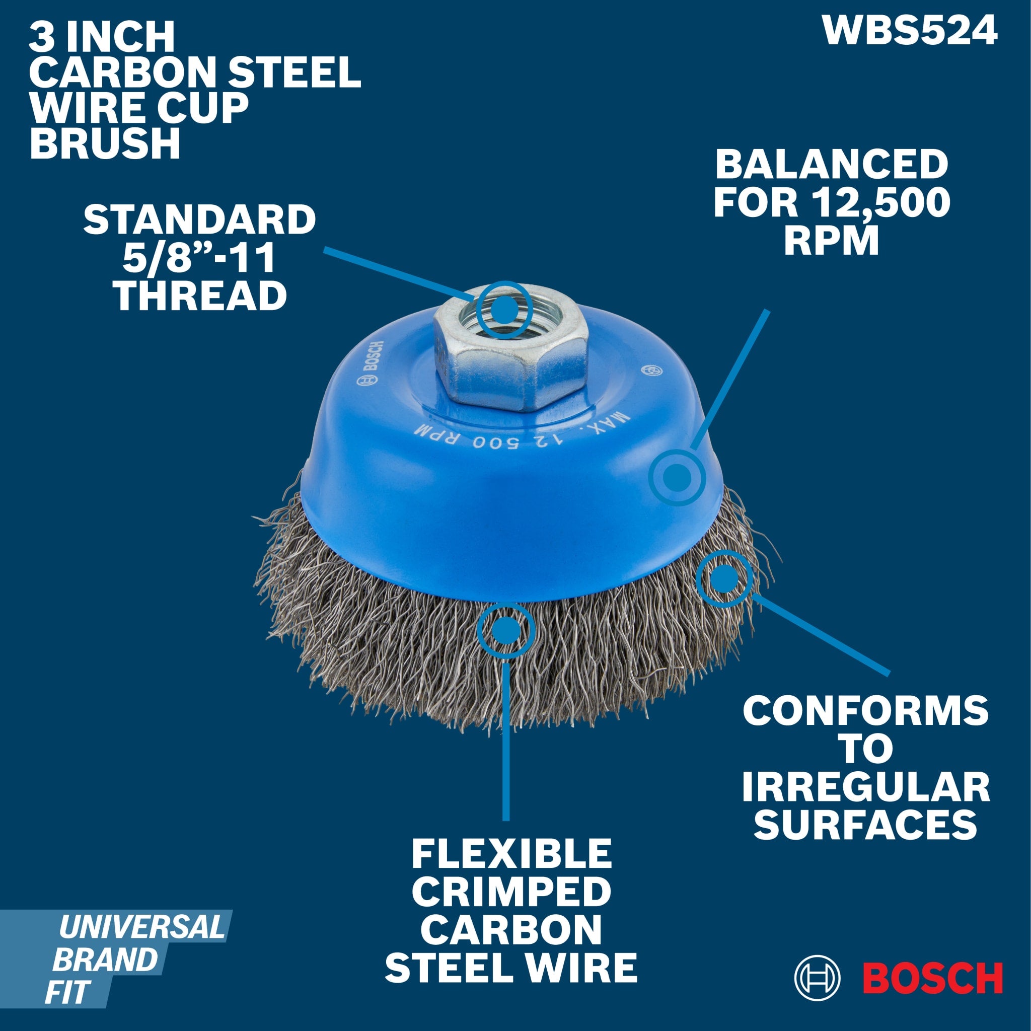 Bosch 3-1/2" Wire Cup Brush WBS524