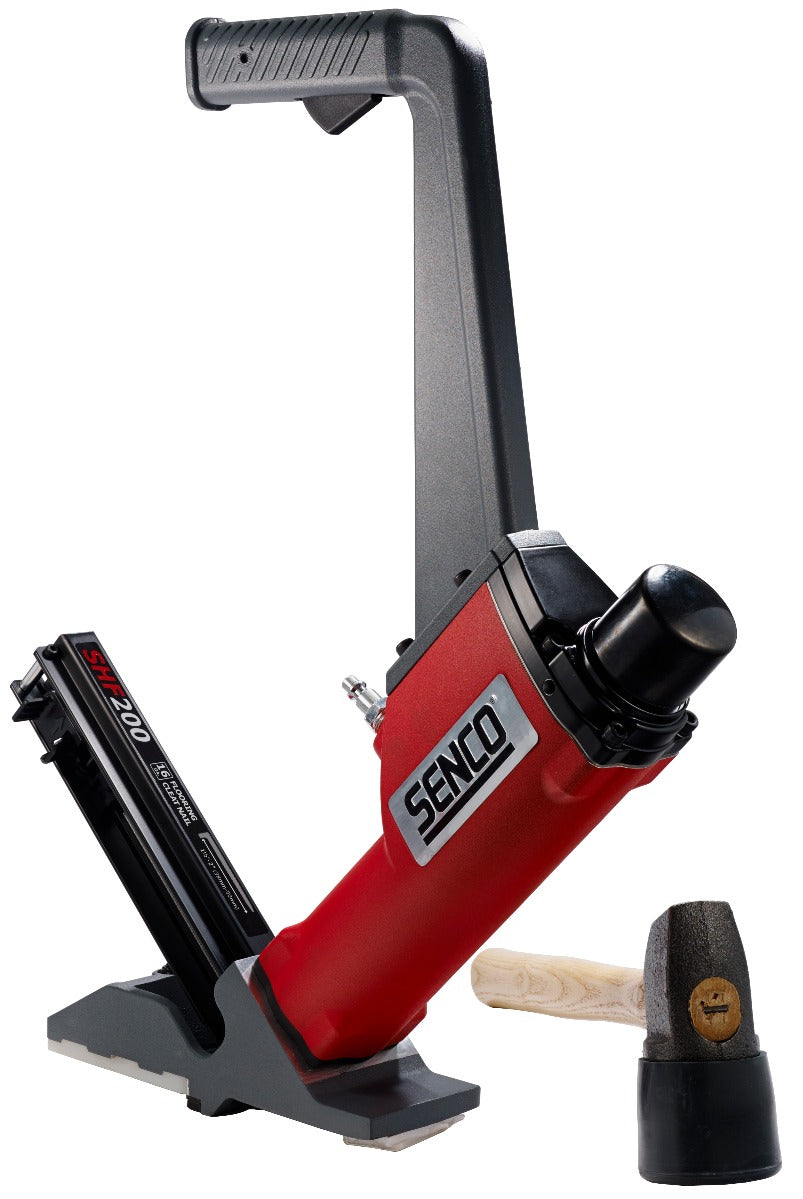 Senco 2in Pneumatic Mallet Actuated Hardwood Flooring Nailer, SHF200 HW FL Cleat 8D0001N