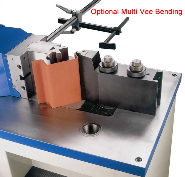 Side view of Baileigh HPB-45NC with extended tooling for the optional Multi Vee bending option