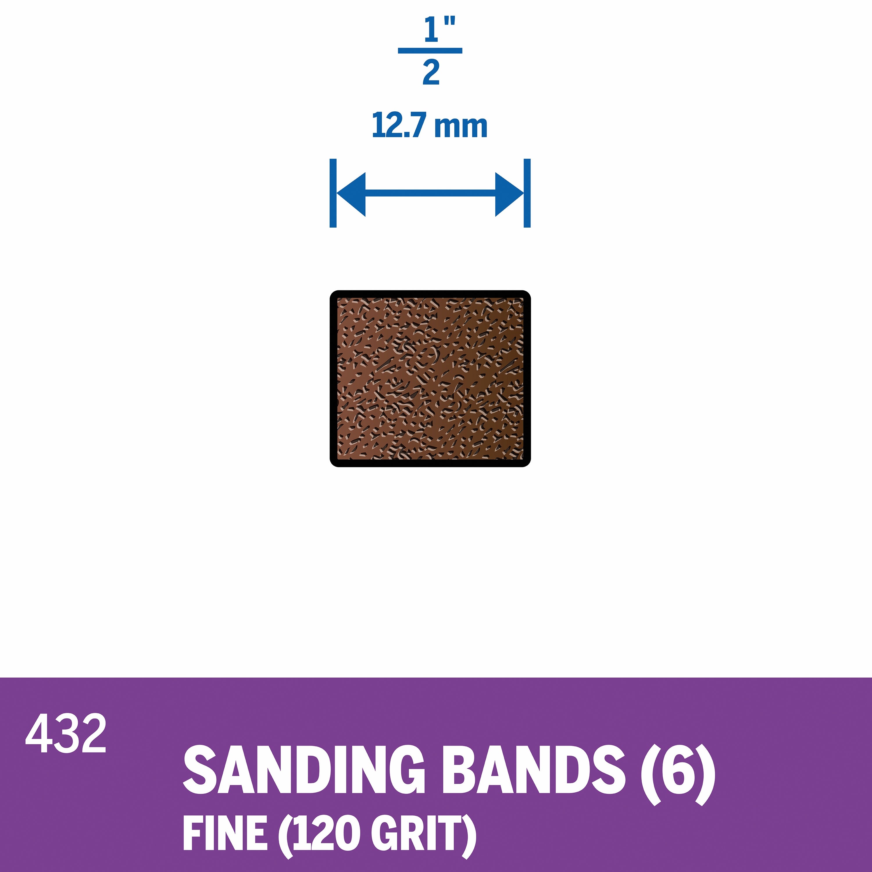Dremel 1/2 in. 120 Grit Sanding Bands, 6-Pack 432