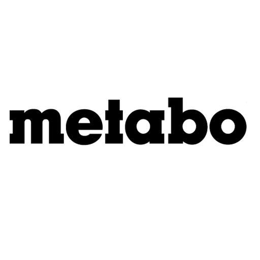 Black 'metabo' logo on a white background