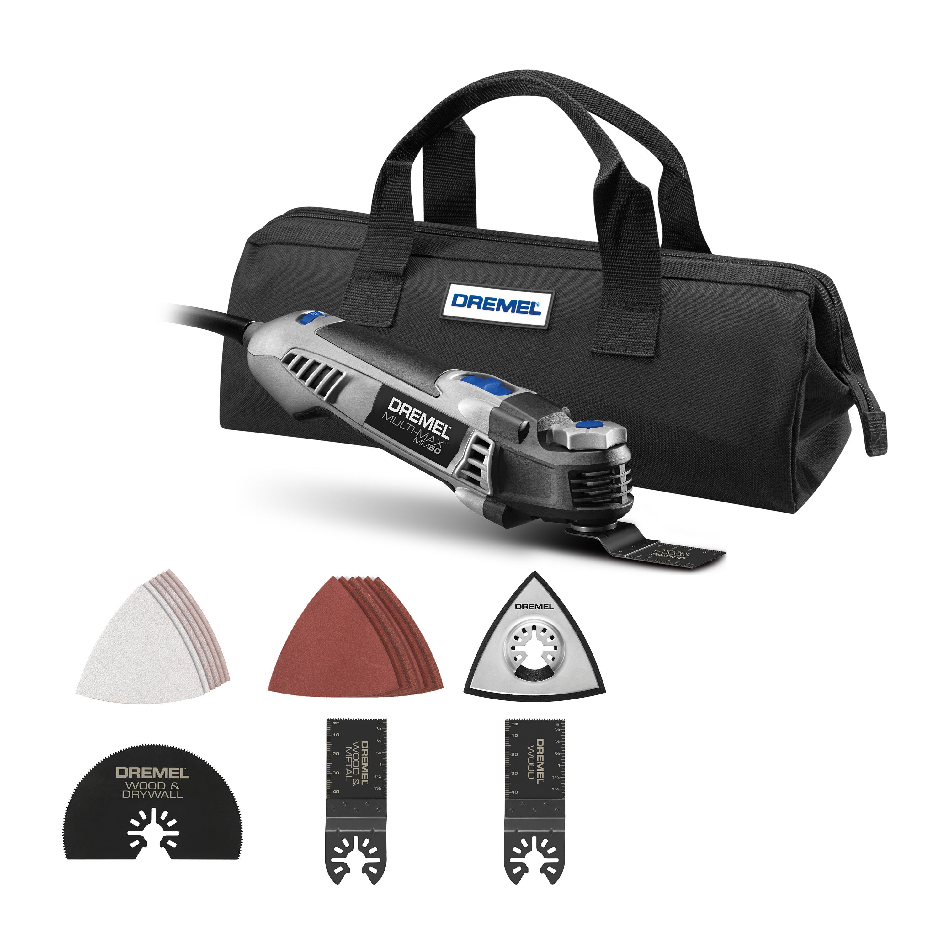 Multi-Max 5 Amp Variable Speed Corded Oscillating Multi-Tool Kit w/ 16 Accessories and Storage Bag