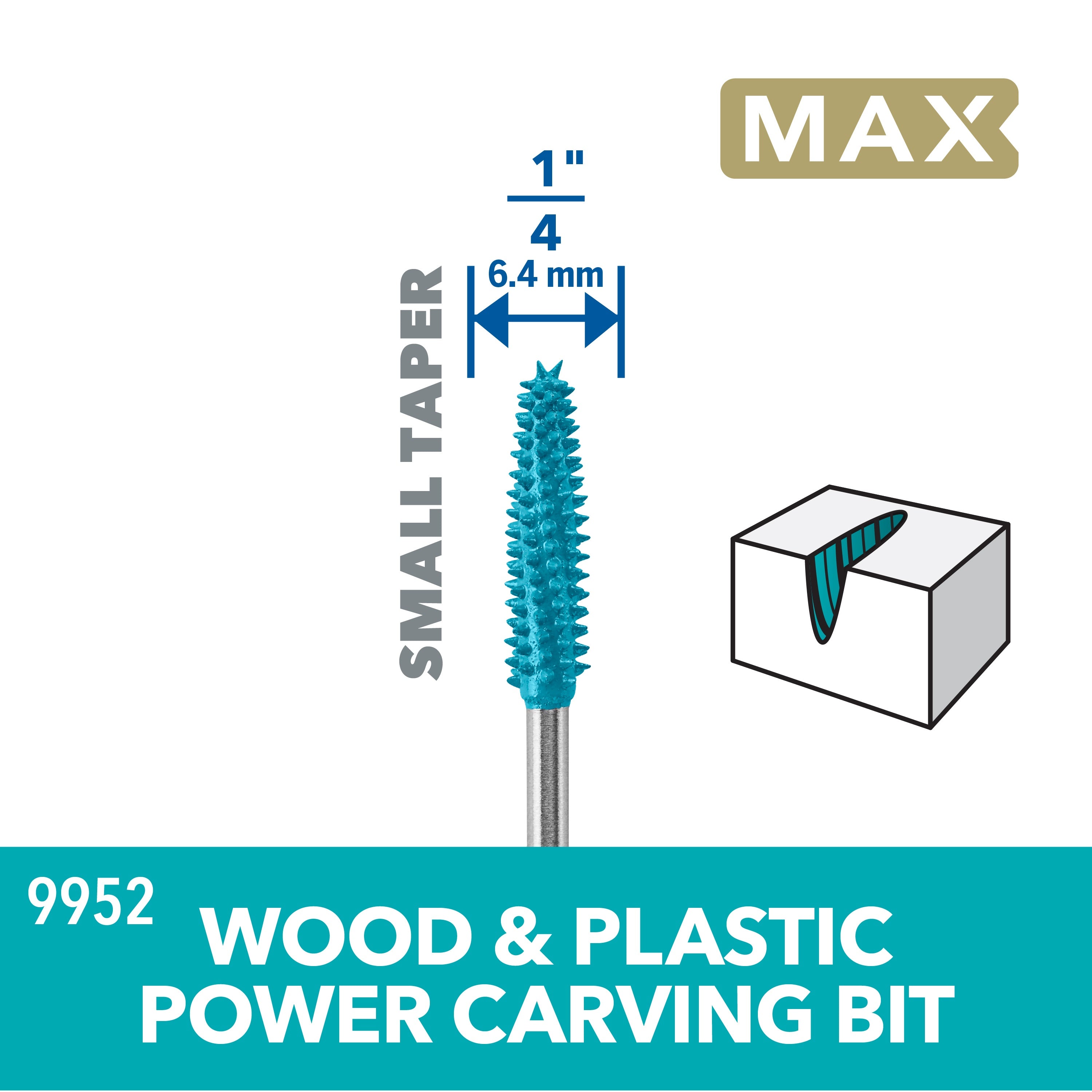 Dremel 1/4 in. Max Power Carving Bit 9952