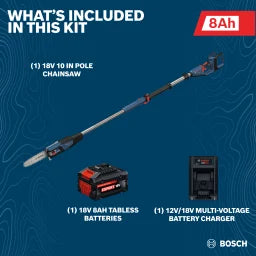 Bosch 18V 10" Cordless Pole Chainsaw Kit GKE18V-25TPN18X