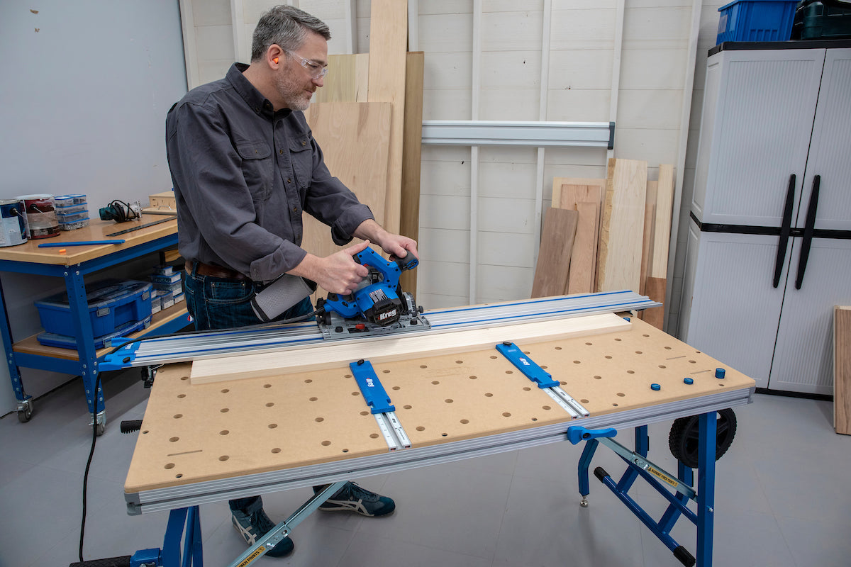 Kreg Adaptive Cutting System Plunge-Cut Track Saw Master Kit with Guide Track and Project Table ACS3100