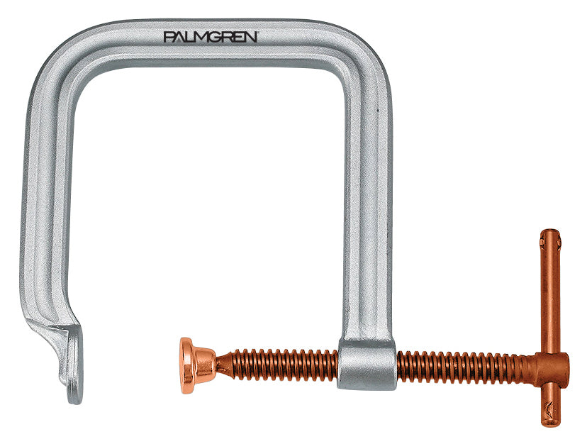 Palmgren 0-4 in. Regular Duty - Extra Deep Throat Clamp with Copper Spindle 9629234