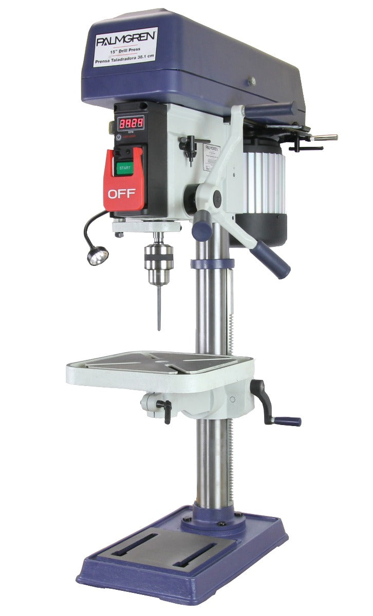Palmgren 15 in. 16-Speed Bench Step Pulley Drill Press 9680157