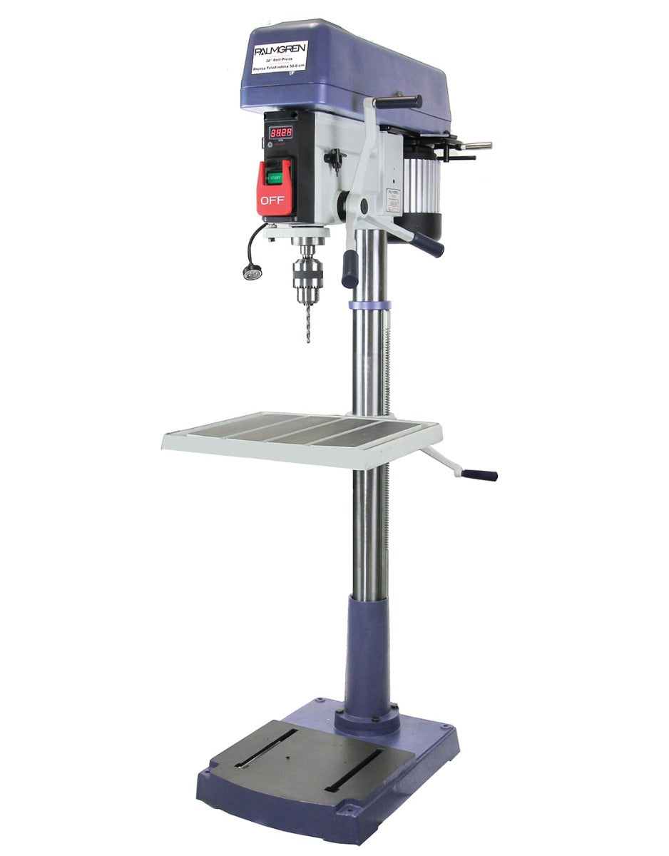 Palmgren 20 in. 16-Speed Floor Step Pulley Drill Press, 1Ph 9680209