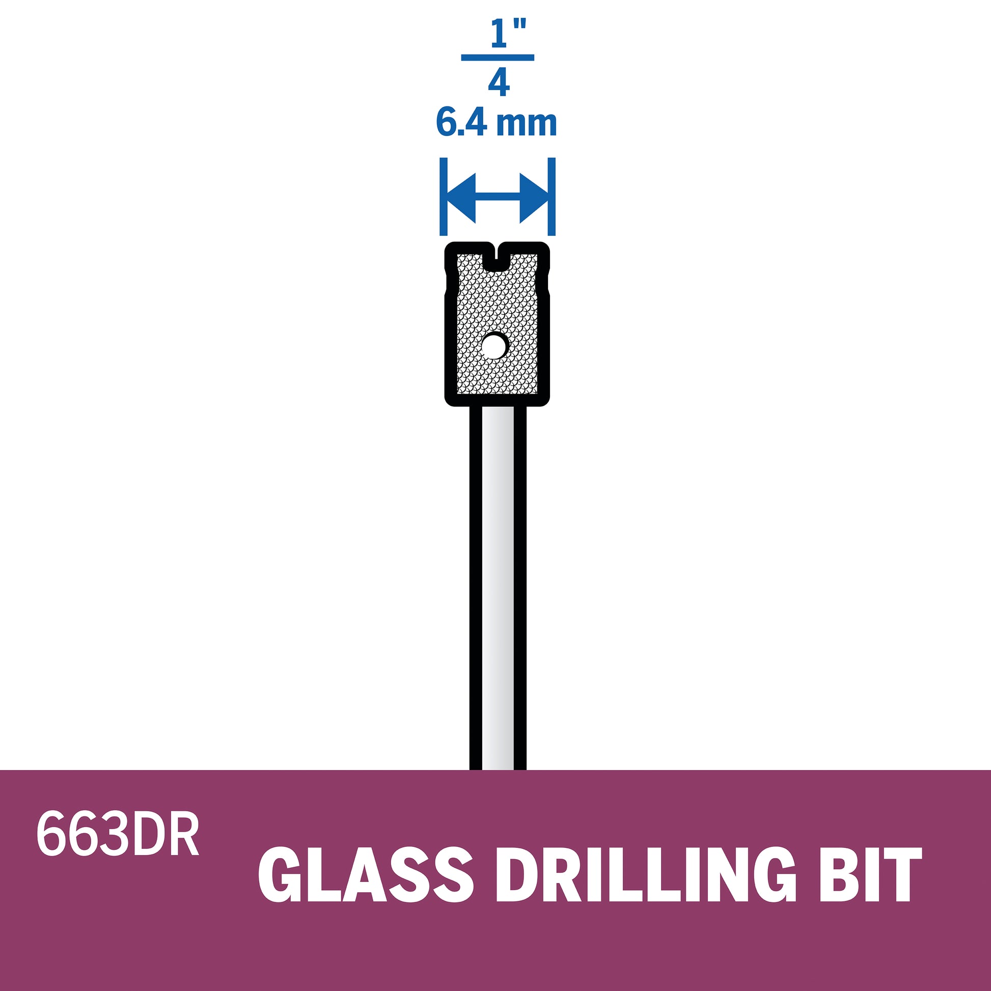Dremel 1/4 in. Glass Drilling Bit 663DR