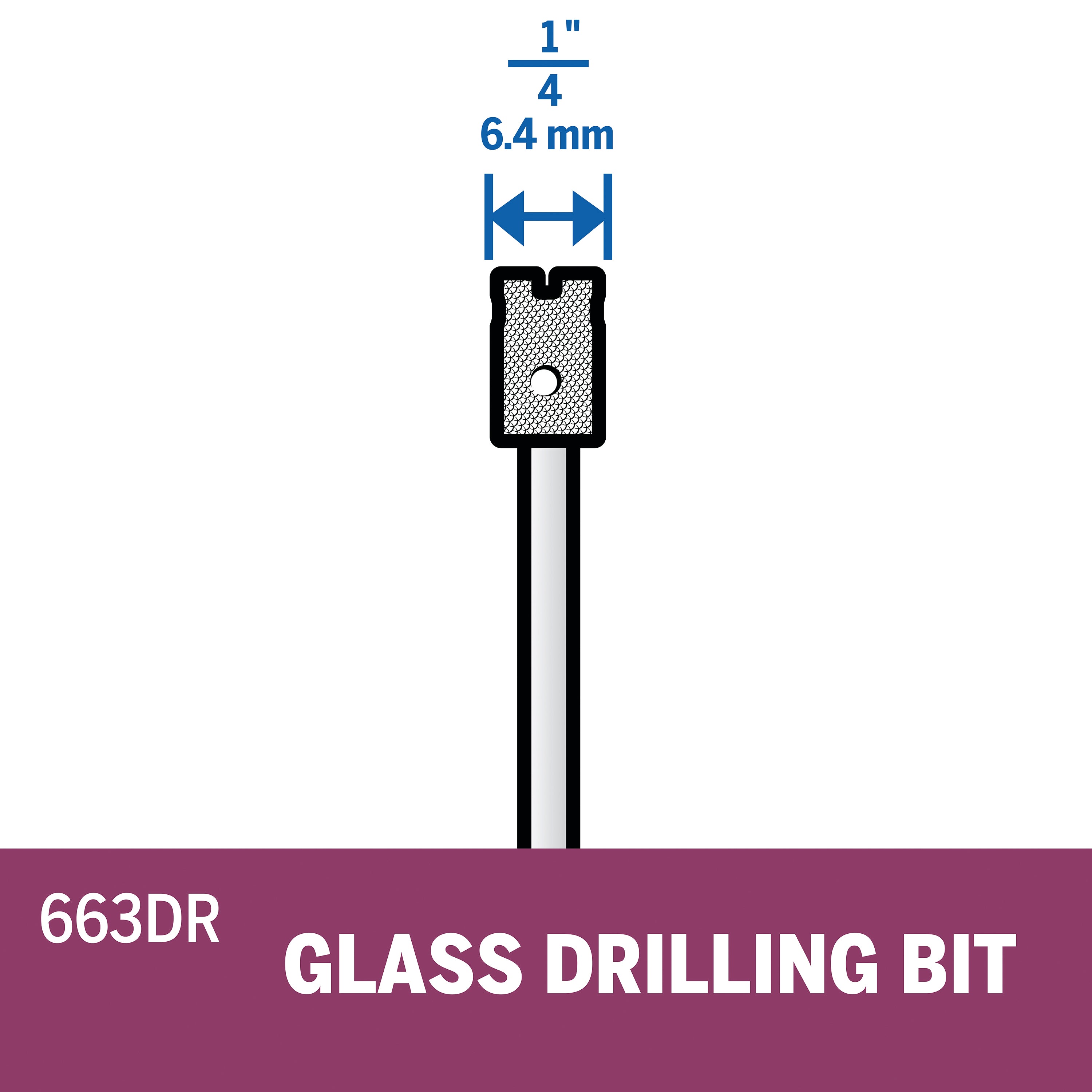 Dremel 1/4 in. Glass Drilling Bit 663DR
