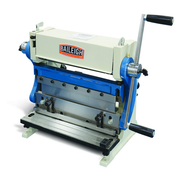 Baileigh SBR-1220 12 inch 3 in 1 sheet metal machine with shear brake and roll, cream body with blue accents