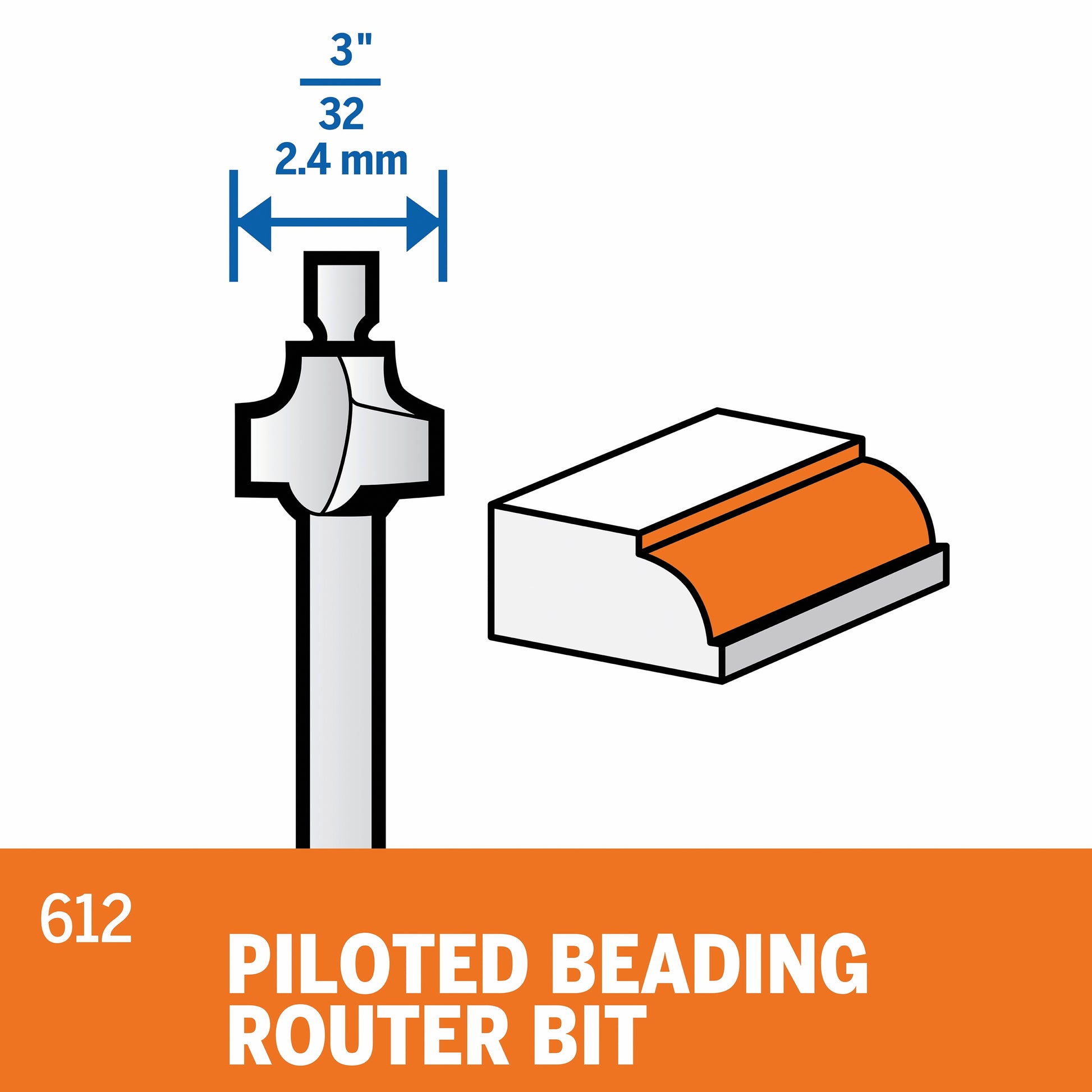 Dremel 3/32 in. Piloted Beading Router 612