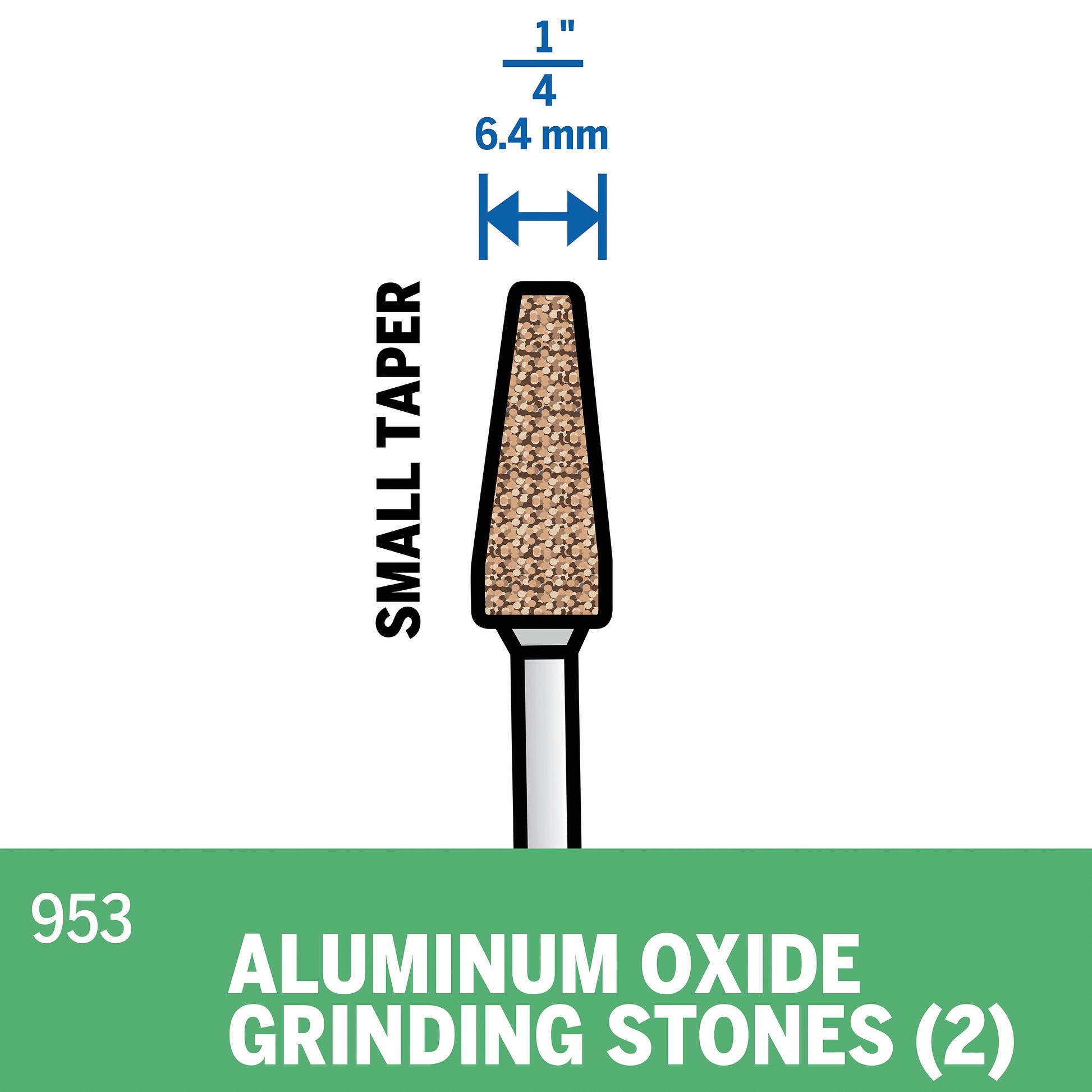 Dremel 1/4 in. Aluminum Oxide Grinding Stone, 2-Pack 953