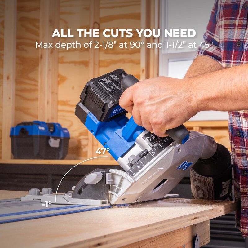 Kreg 20V Cordless Adaptive Cutting System Master Kit with 6-1/2 in. Track Saw, 62 in. Track & Project Table ACSCT3000B