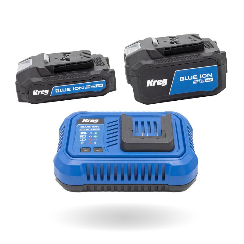 Kreg 20V Blue Ion Battery and Fast Charger Bundle, 2.0 Ah and 4.0 Ah BCB24A40B