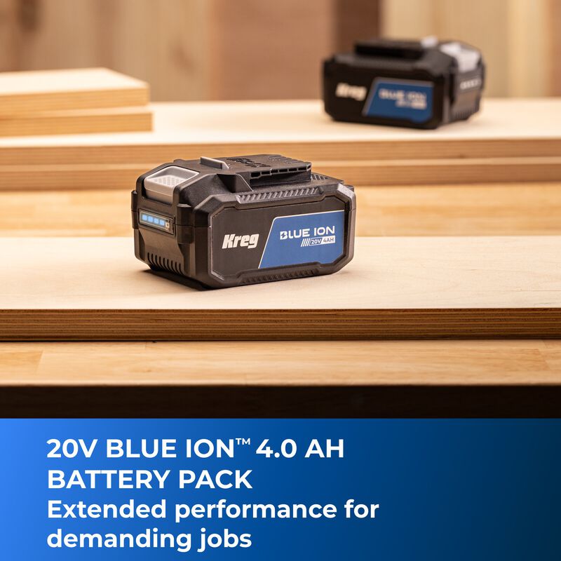Kreg 20V Blue Ion Battery and Fast Charger Bundle, 2.0 Ah and 4.0 Ah BCB24A40B