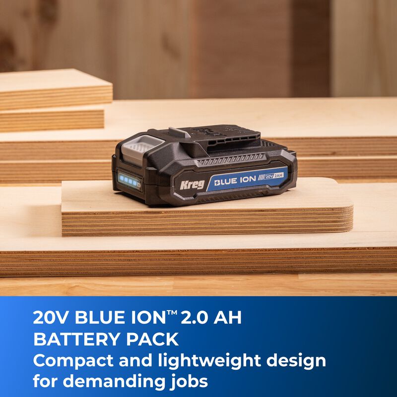 Kreg 20V Blue Ion Battery and Fast Charger Bundle, 2.0 Ah and 4.0 Ah BCB24A40B