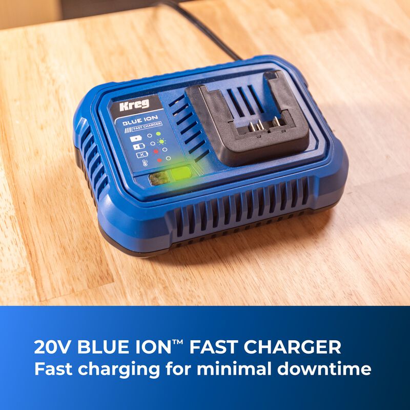 Kreg 20V Blue Ion Battery and Fast Charger Bundle, 2.0 Ah and 4.0 Ah BCB24A40B