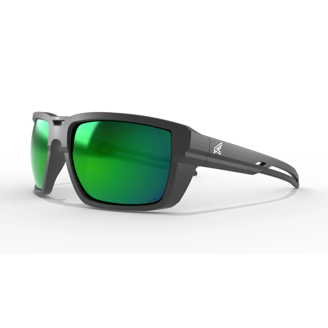 Edge Eyewear Lassen - Black Frame / Polarized Aqua Precision Green Plus Mirror Lenses LS117MPAP