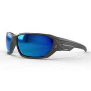 Edge Eyewear Dawson-Black Frame / Aqua Precision Blue Mirror Lens XDAP418