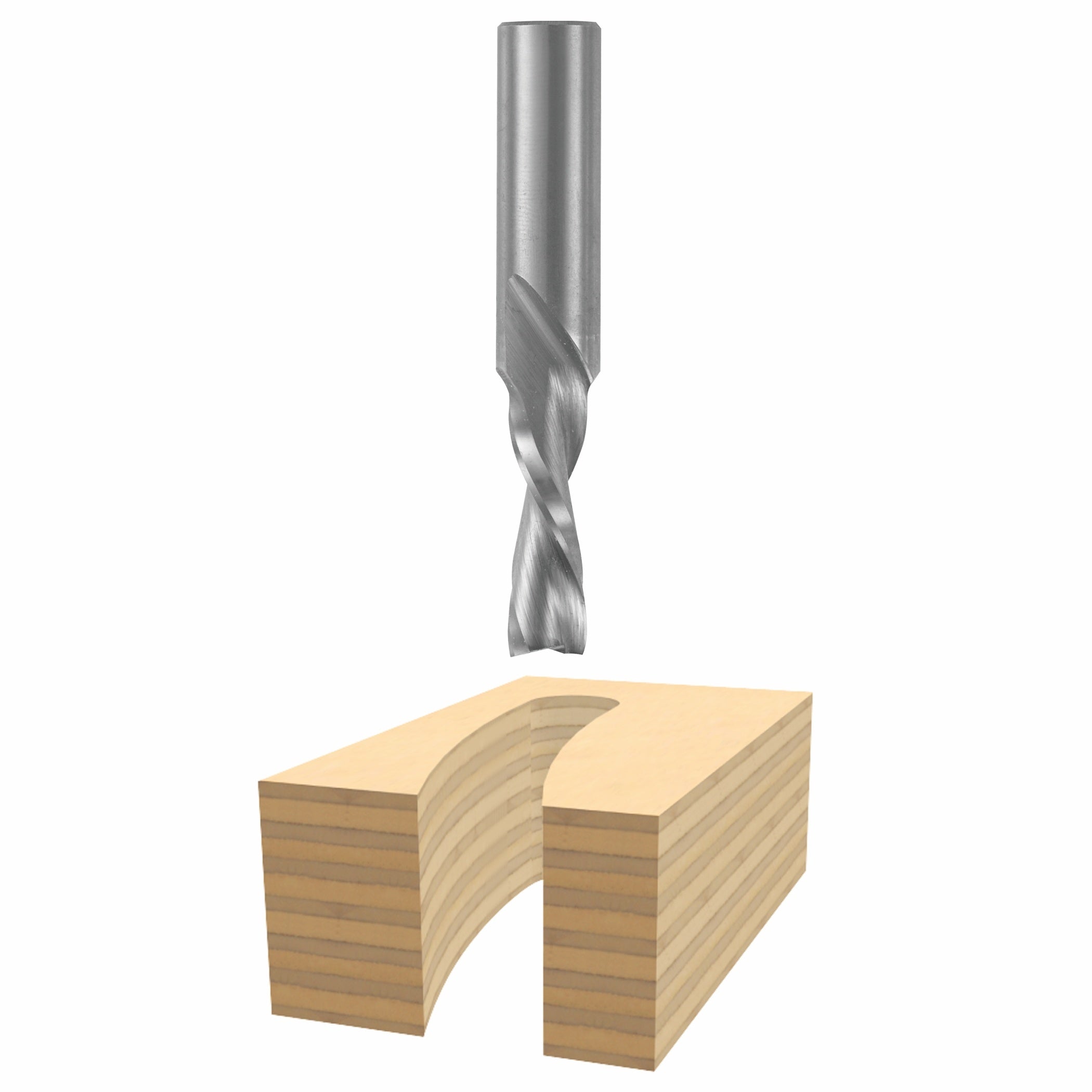 Bosch 1/2 x 1-1/4" Solid Carbide 2-Flute Downcut Spiral Bit 85906M