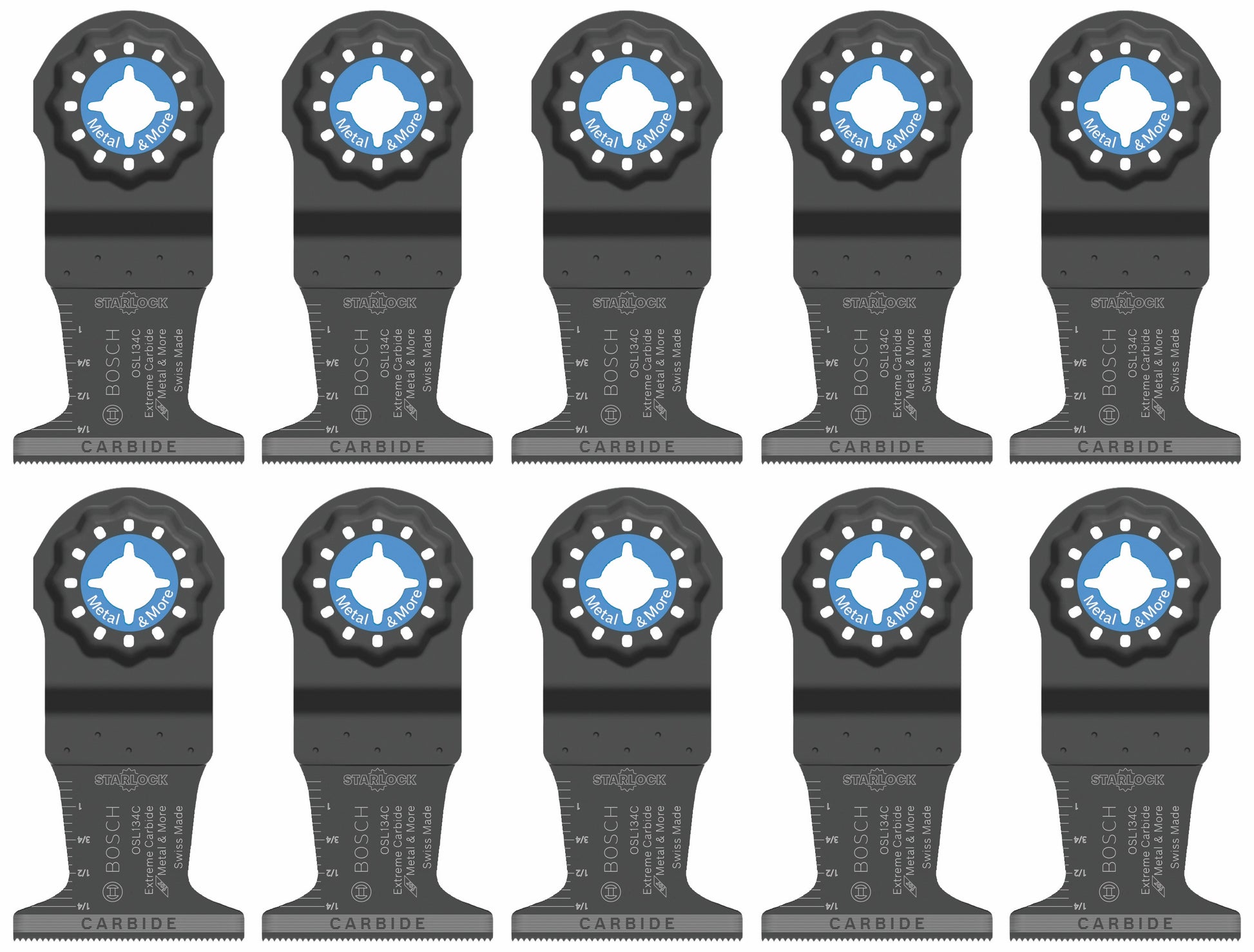 Bosch 1-3/4" Starlock Oscillating Carbide Plunge Cut Blade 10 pk OSL134C-10