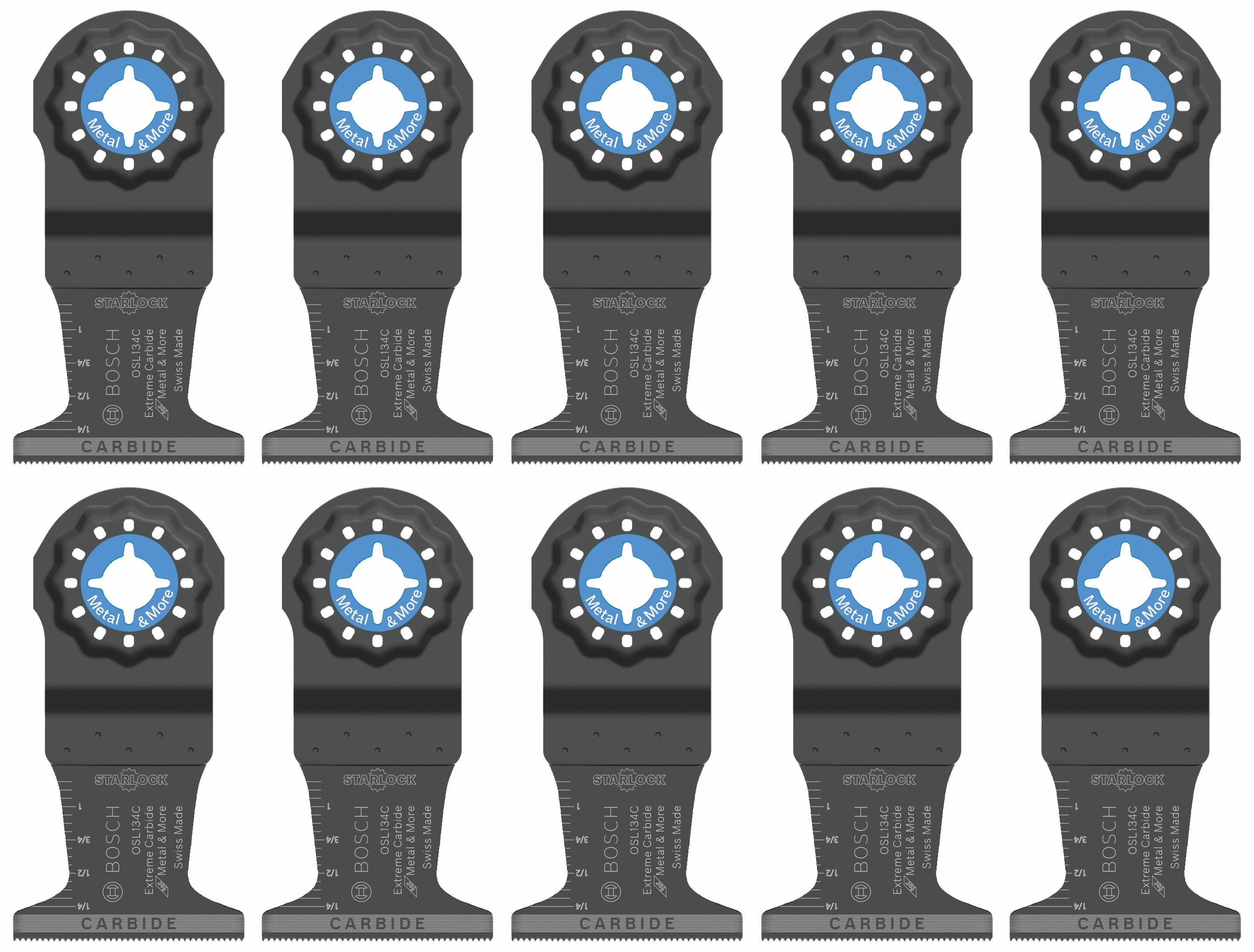 Bosch 1-3-4 in Starlock Oscillating Multi Tool Carbide Plunge Cut Blade 10 pk OSL134C-10