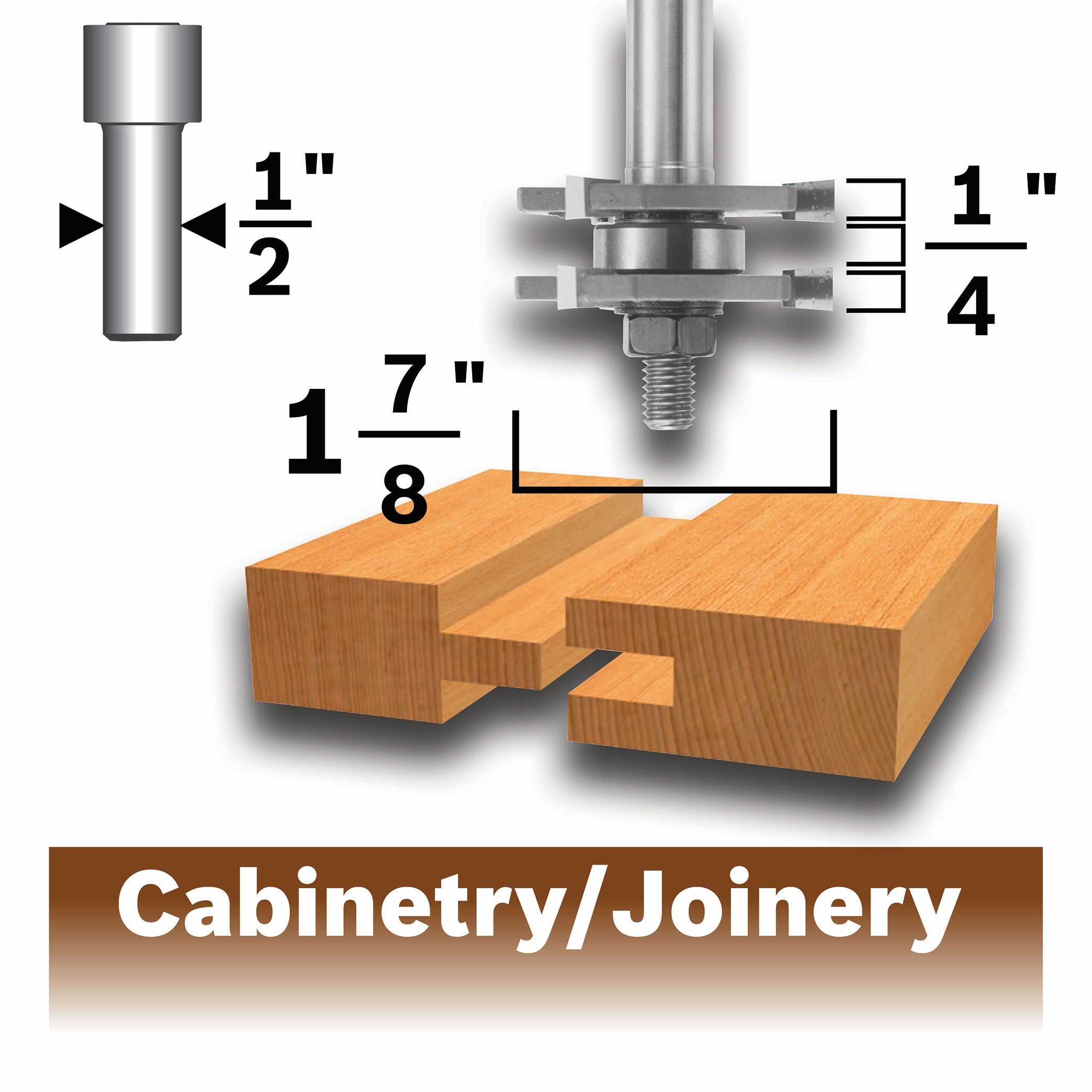Bosch 1-7/8 x 1/4" Carbide-Tip Tongue & Groove Router Bit 84624MC