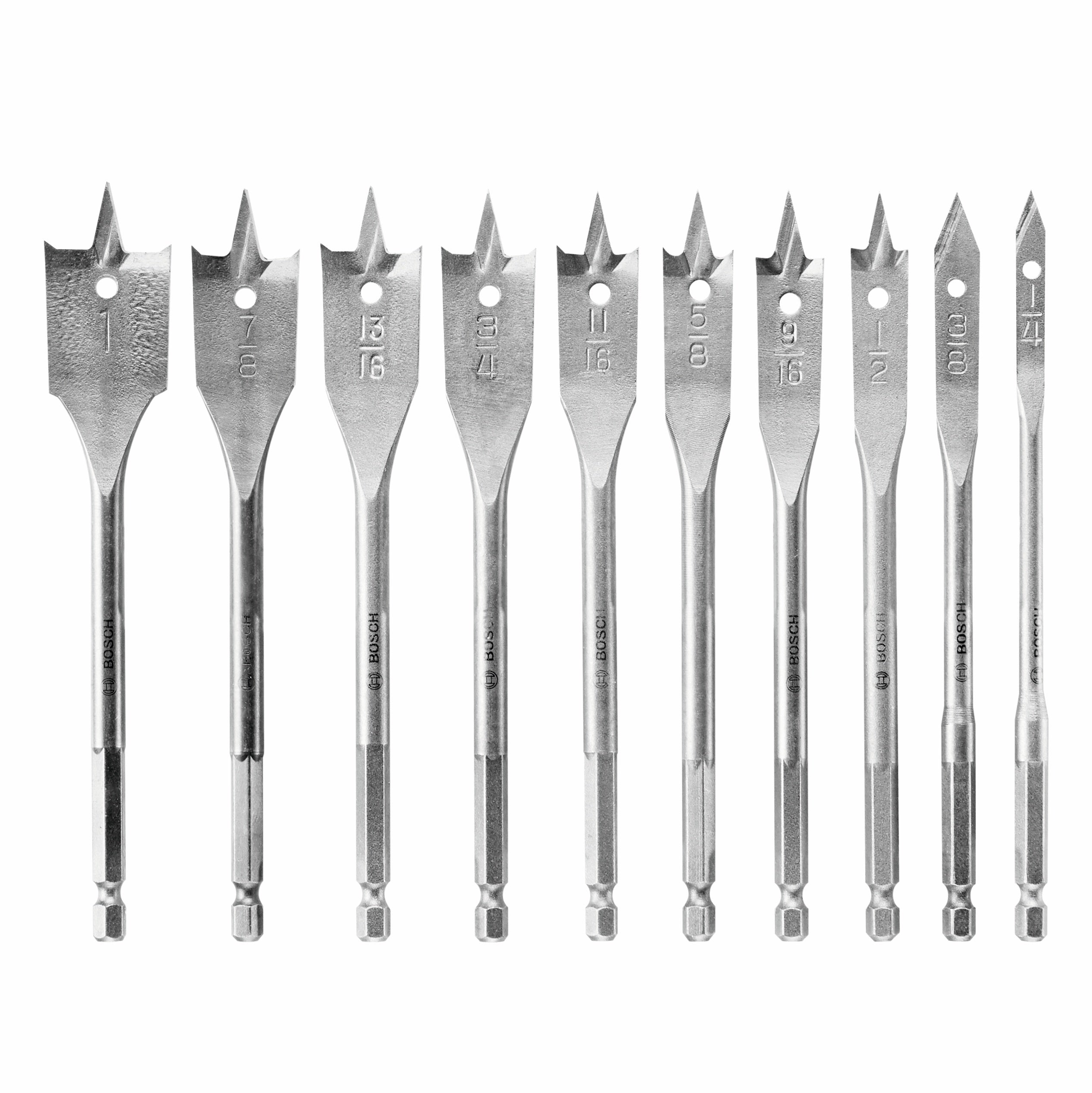 Bosch 10-Piece Chisel-Point Spade Bit Set SB0010
