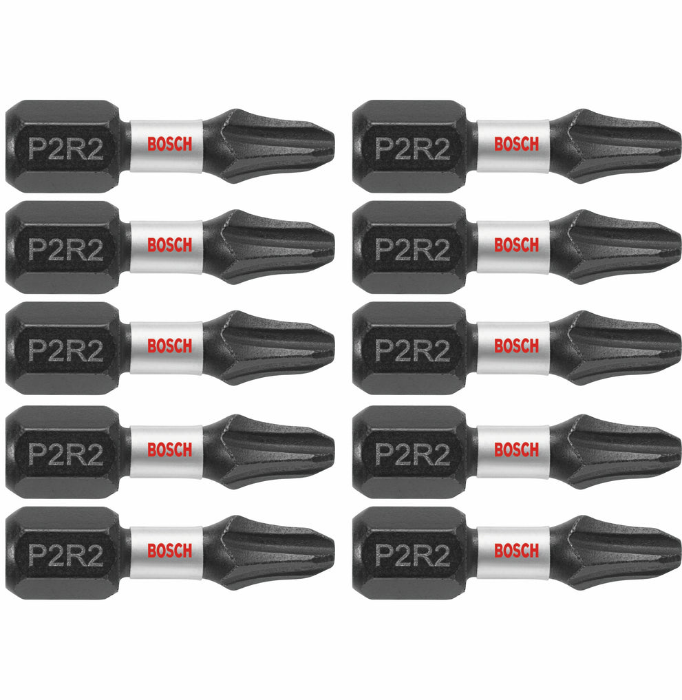 Bosch 10 pc Impact Tough 1" Phillips/Square #2 Insert Bits ITP2R21B