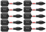 Bosch 10-Piece Impact Tough 1 in Phillips 1 Insert Bits Bulk Pack ITPH11B