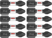 Bosch 10-Piece Impact Tough 1 in Phillips 2 Insert Bits Bulk Pack ITPH21B