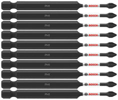 Bosch 10 pc Impact Tough 3.5" Phillips #1 Power Bits (Bulk) ITPH135B