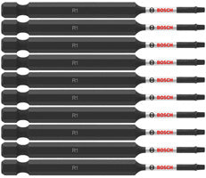 Bosch 10 pc Impact Tough 3.5" Square #1 Power Bits (Bulk) ITSQ135B