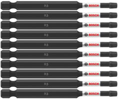 Bosch 10 pc Impact Tough 3.5" Square #3 Power Bits (Bulk) ITSQ335B