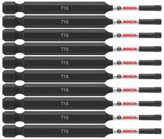 Bosch 10 pc Impact Tough 3.5" Torx #15 Power Bits (Bulk) ITT1535B