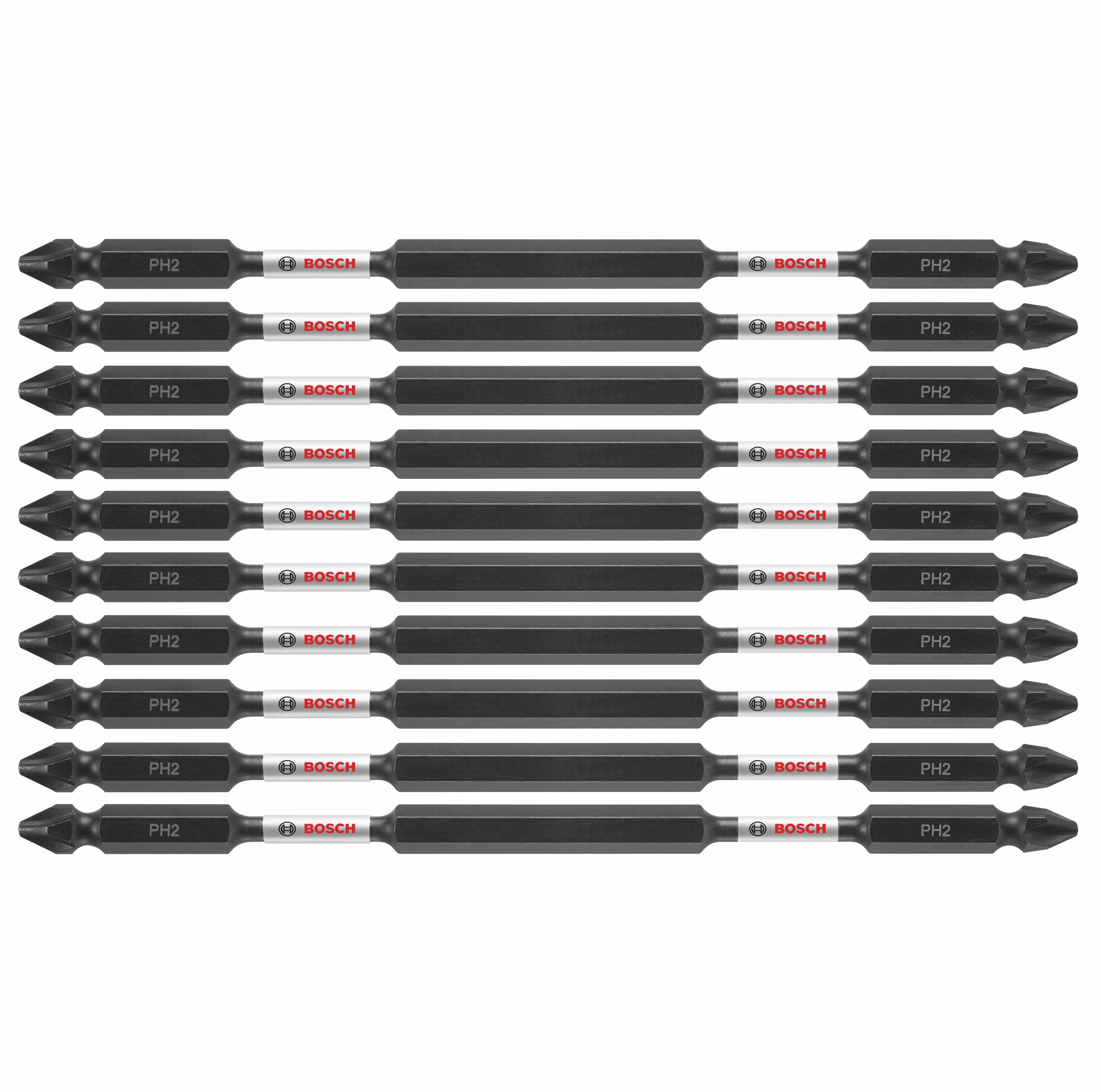Bosch 10 pc Impact Tough 6" Phillips #2 Double-End Bits ITDEPH26B