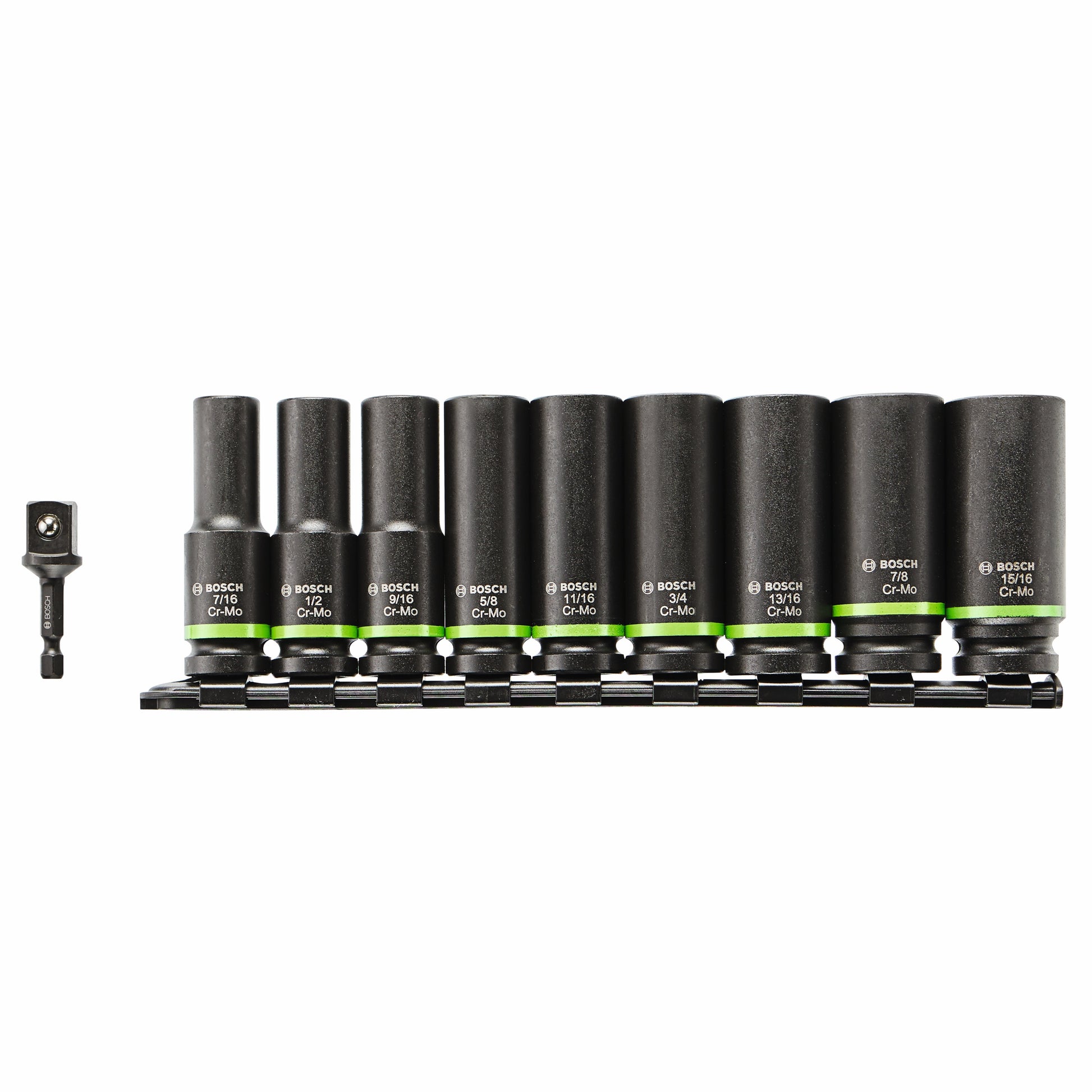 Bosch 10 pc 1/2" Socket Set w/ 1/4" Hex to 1/2" Adapter ITDSO12V10