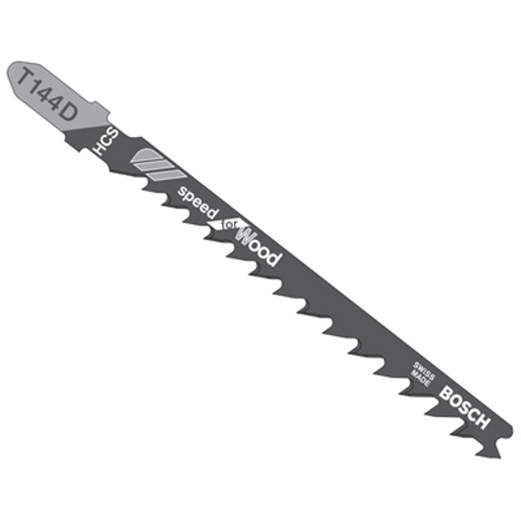 Bosch 100 pc 4" 6 TPI Speed, Wood T-Shank Jigsaw Blades T144D100
