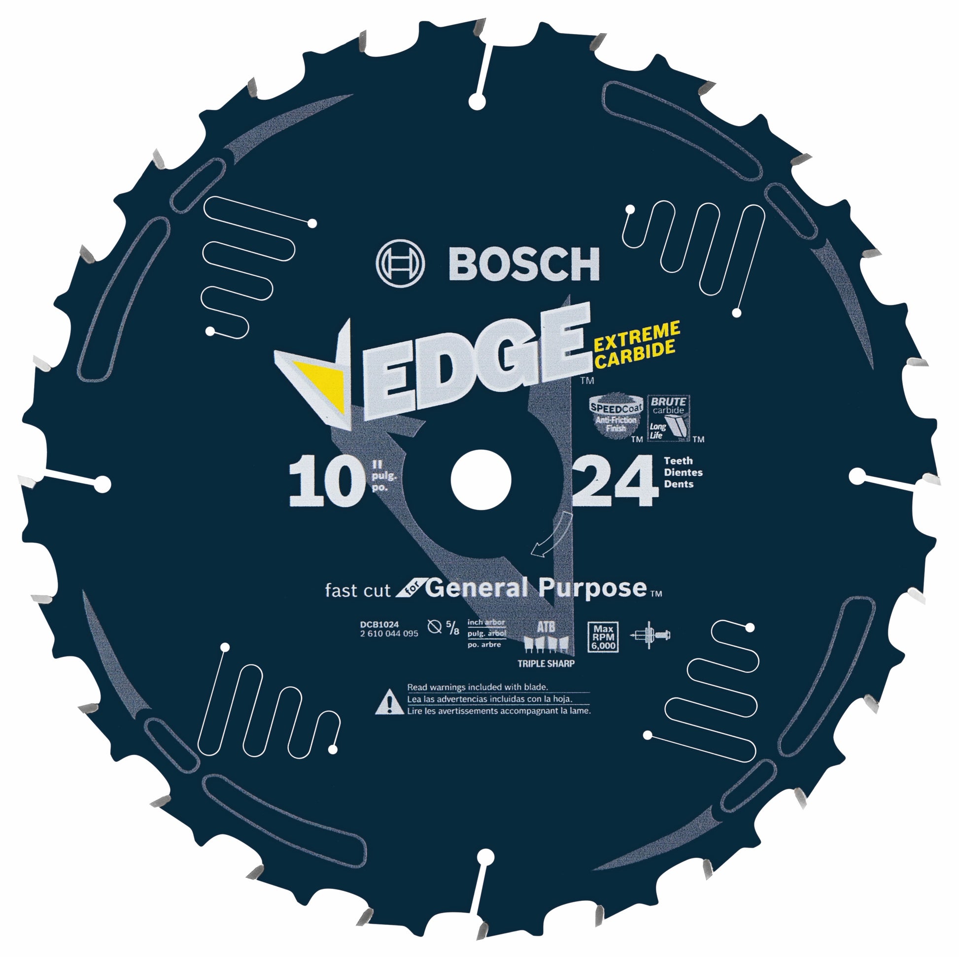 Bosch 10" 24 Tooth Edge Circular Saw Blade, Cuts DCB1024
