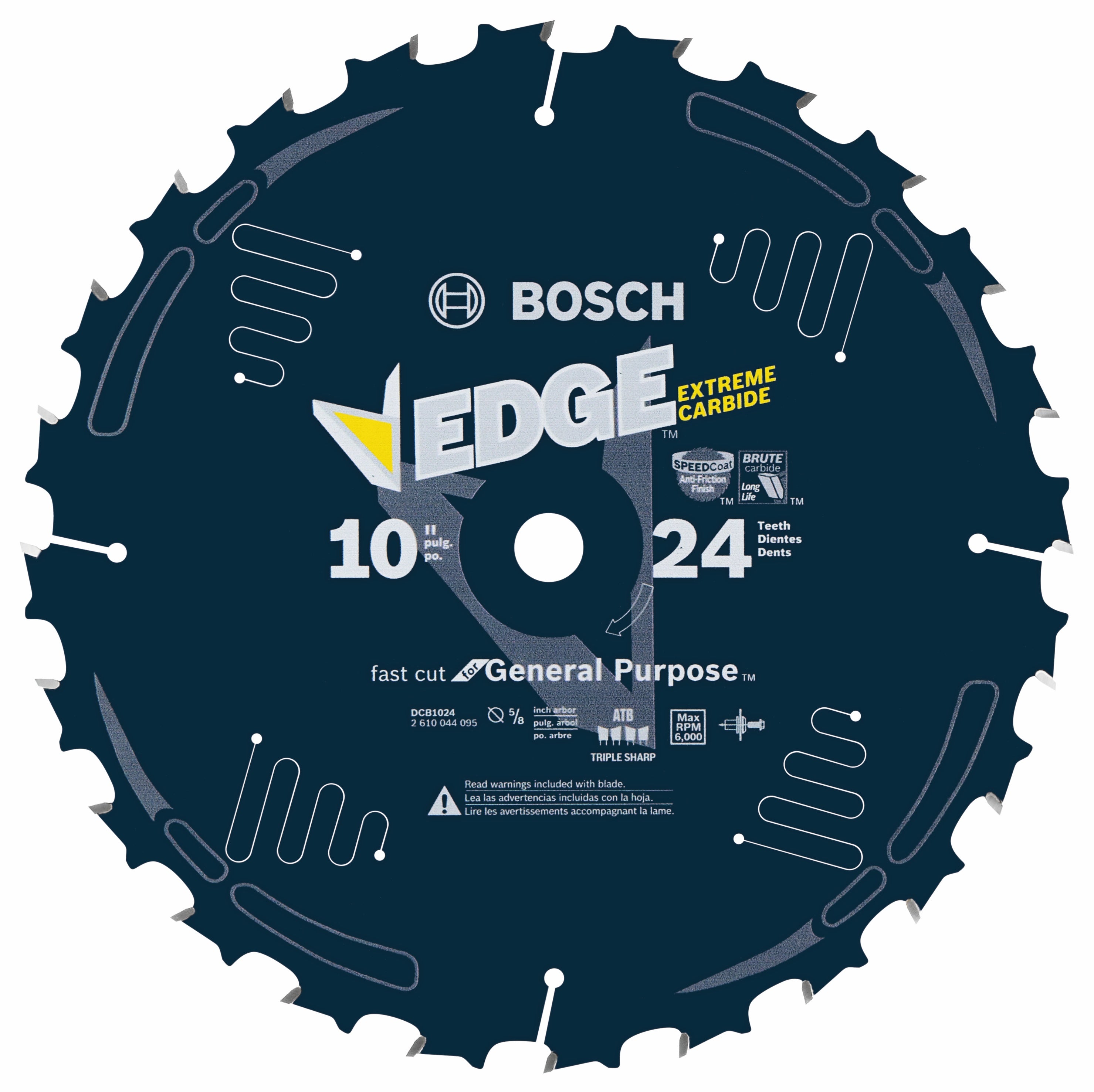 Bosch 10" 24 Tooth Edge Circular Saw Blade, Cuts DCB1024