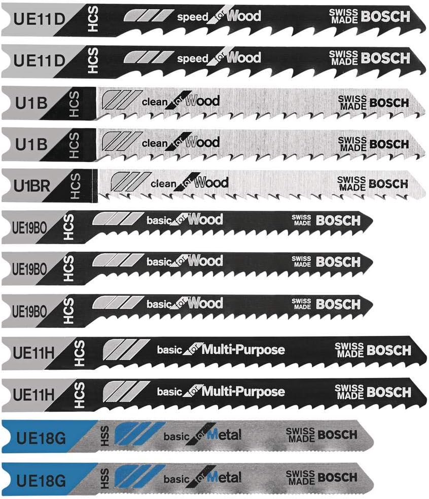 Bosch 12- pc U-Shank Jigsaw Blade Set U12BC