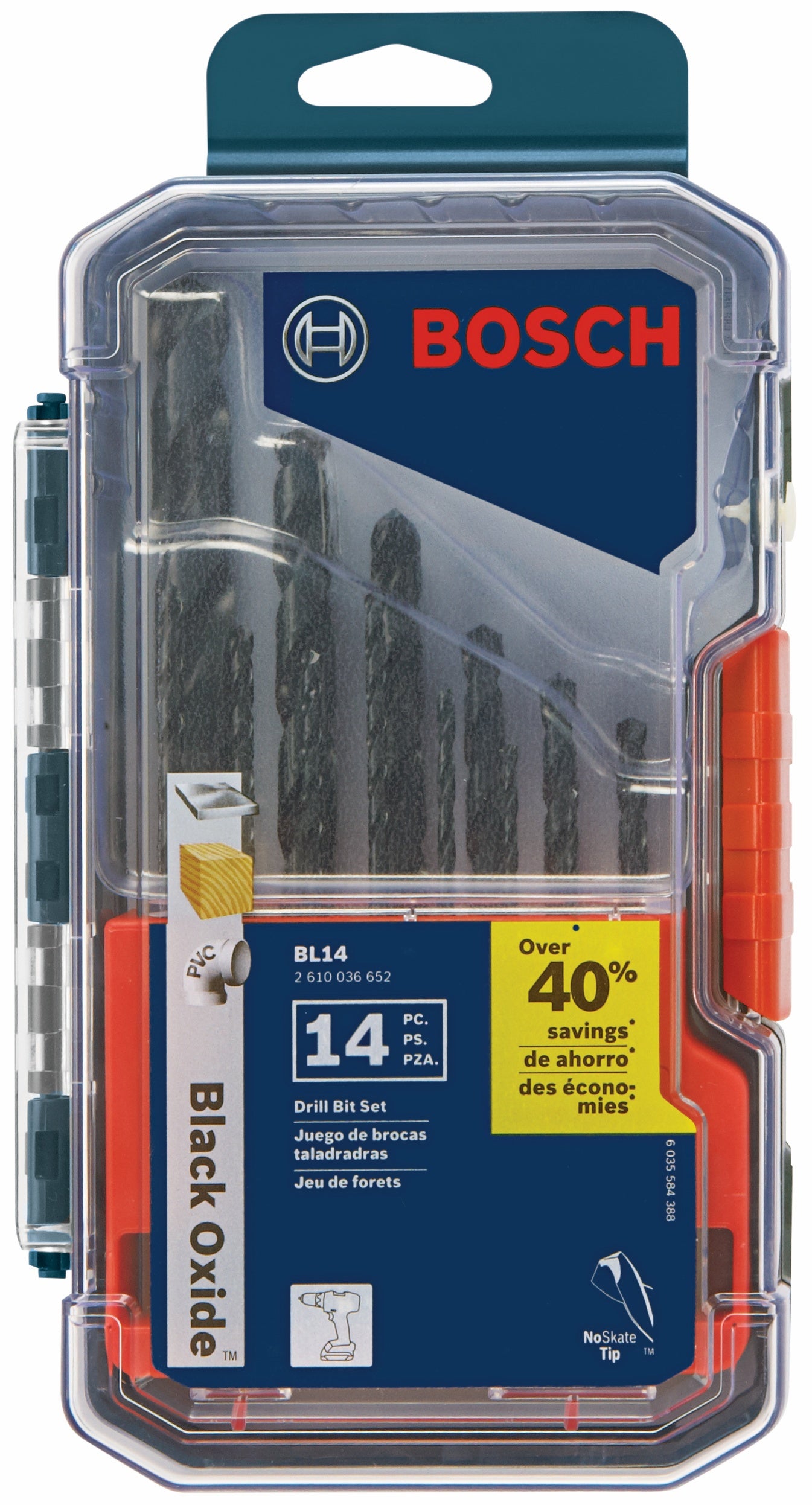 Bosch 14 pc Black Oxide Metal Drill Bit Set BL14