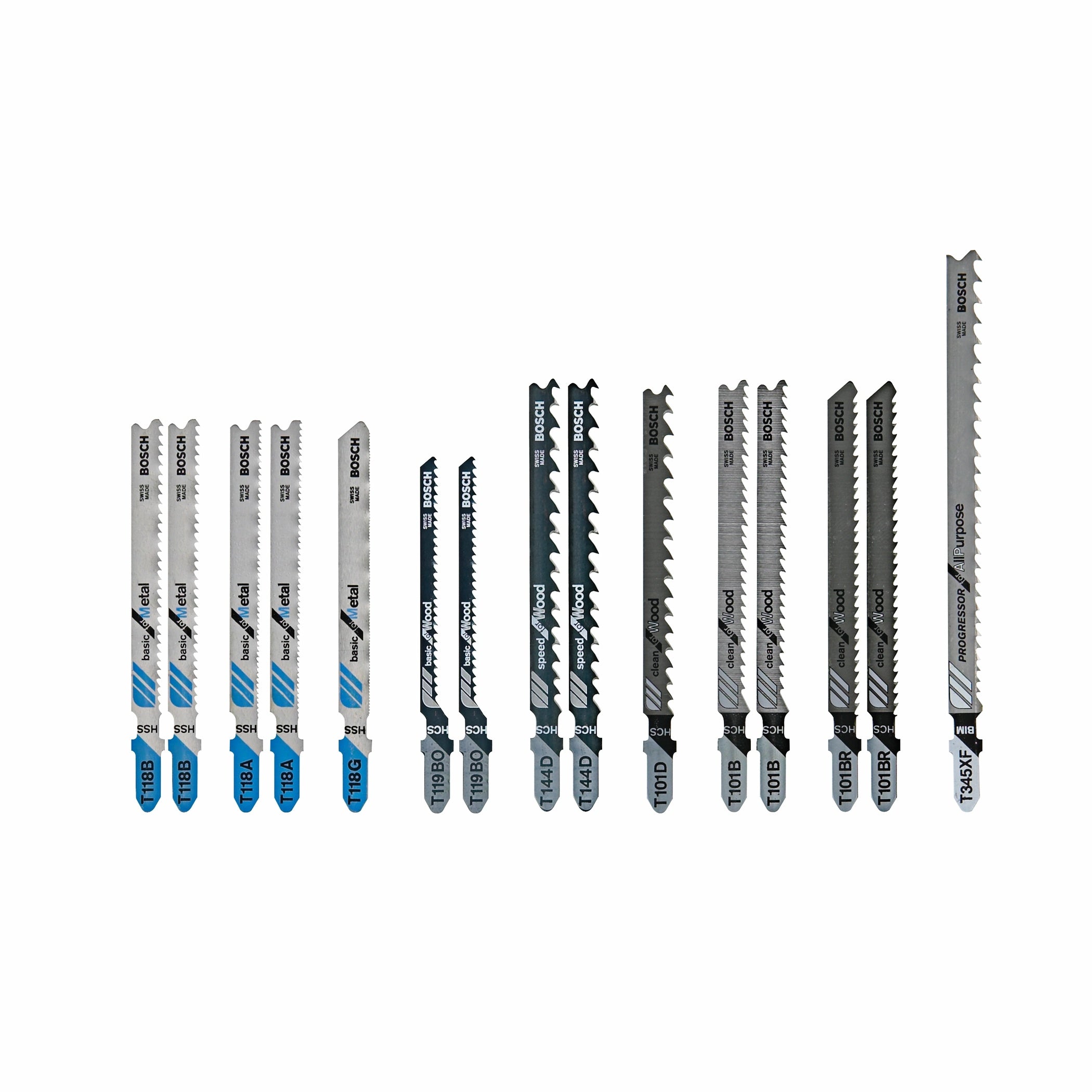Bosch 15 pc T-Shank Jigsaw Blade Set, Wood & Metal T15RC