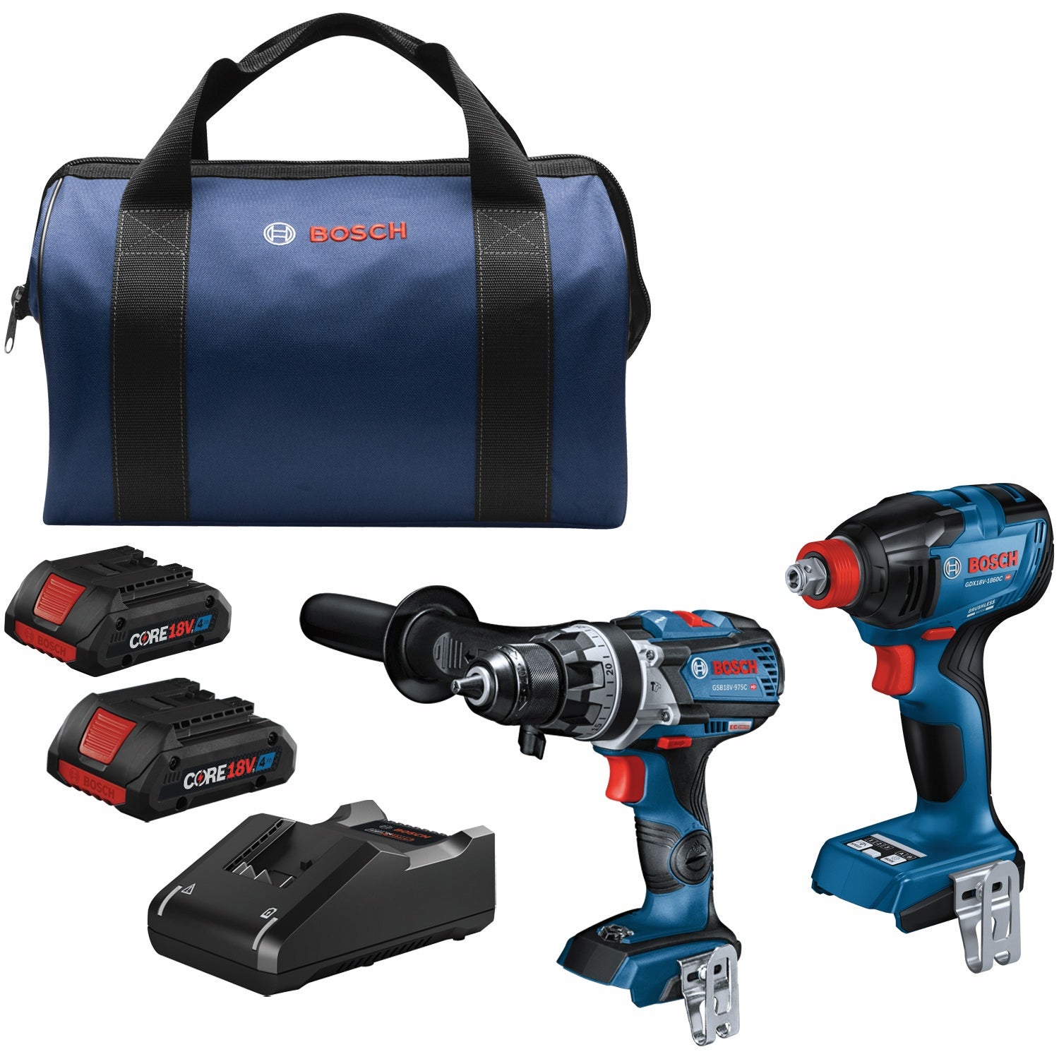 Bosch 18V 2-Tool Combo Kit w/ Driver, Hammer Drill, 2 Batteries GXL18V-227B25