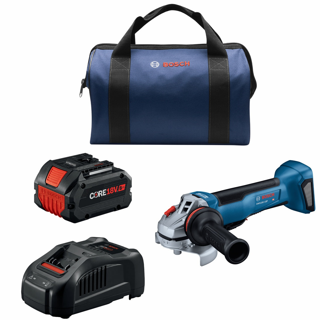 Bosch 18V 4-1/2" Angle Grinder w/ 8.0Ah Performance Battery GWS18V-10PB14