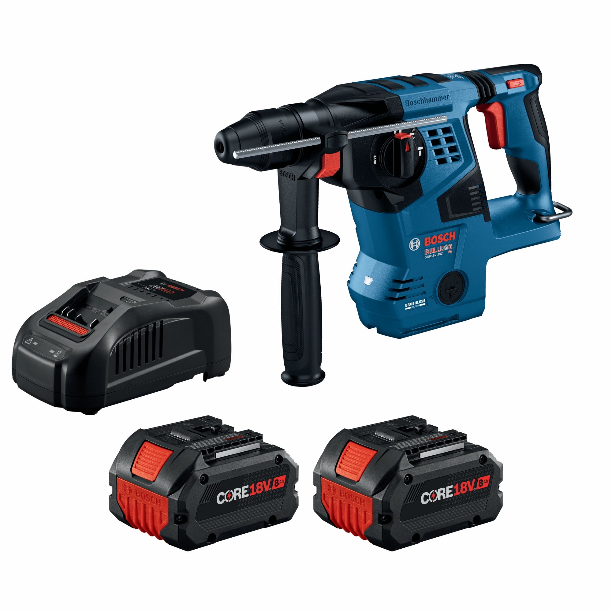 Bosch 18V 1-1/8" SDSplus Rotary Hammer w/ 2 Batteries GBH18V-28CK28
